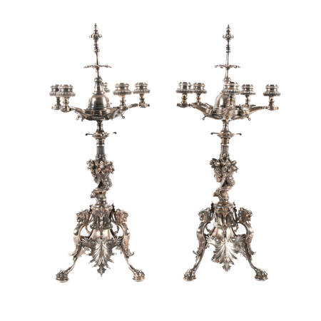 Pair of Ornate Metal Candlesticks