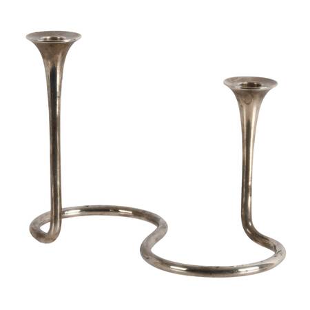 Anton Michelsen Mid-Century Sterling Candlestick by Eigil Jensen