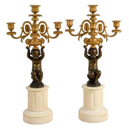 Pair of 19th-Century French Louis XVI-Style Candelabras