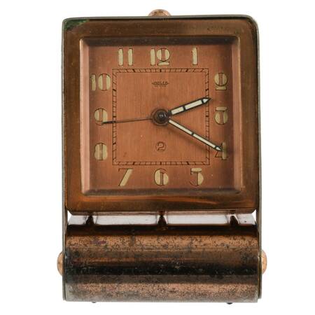 Jaegar Art Deco Two-Day Travel Alarm Clock