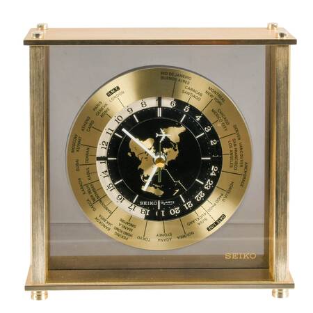 Seiko World Time Airplane Mantel Clock