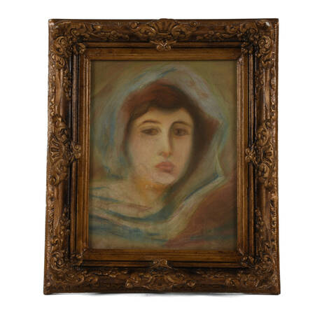Framed Pastel Portrait of a Lady