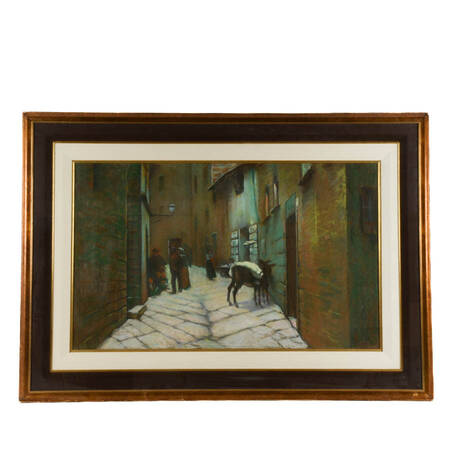 Framed Signed "Piancastagnaio" Telemaco Signorini Artist Reference Pastel