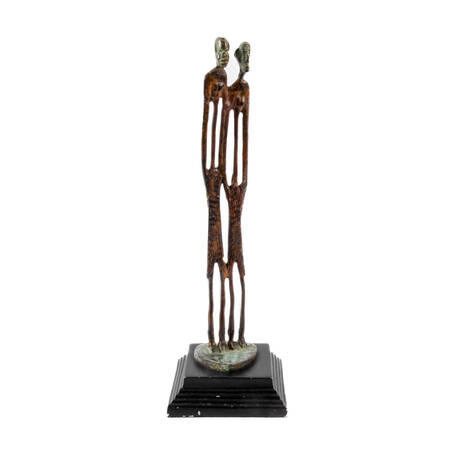 Modernist Metal Abstract Couple Sculpture
