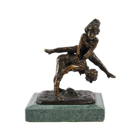 Alfred Barye Bronze "Leap Frog" Sculpture