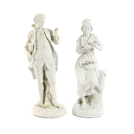 Antique Pair of Continental Porcelain Figurines