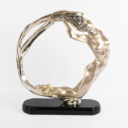 Enrique Jolly "Full Moon" Silver Woman Statue