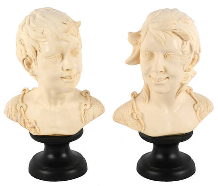 Pair of Santini Figural Resin Busts