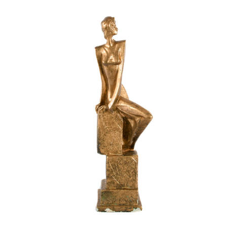 Gilded Statue of a Seated Lady