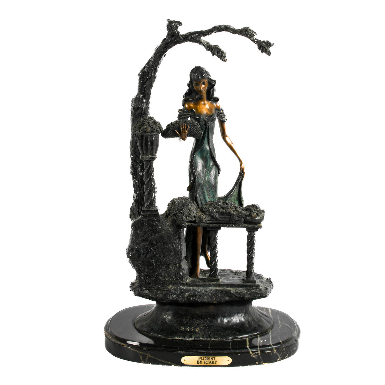 Signed and Numbered Bronze Statue "The Florist" After Louis Icart