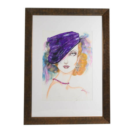 Framed Mixed-Media on Paper Signed by Attila Lakatoush 2012