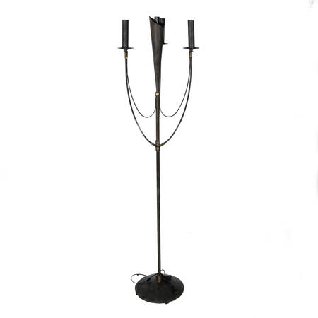 Arts and Crafts Wrought Iron Floor Lamp