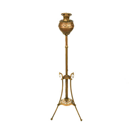 Victorian Brass Piano Parlor Floor Lamp