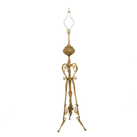 Victorian Ornate Brass Floor Lamp