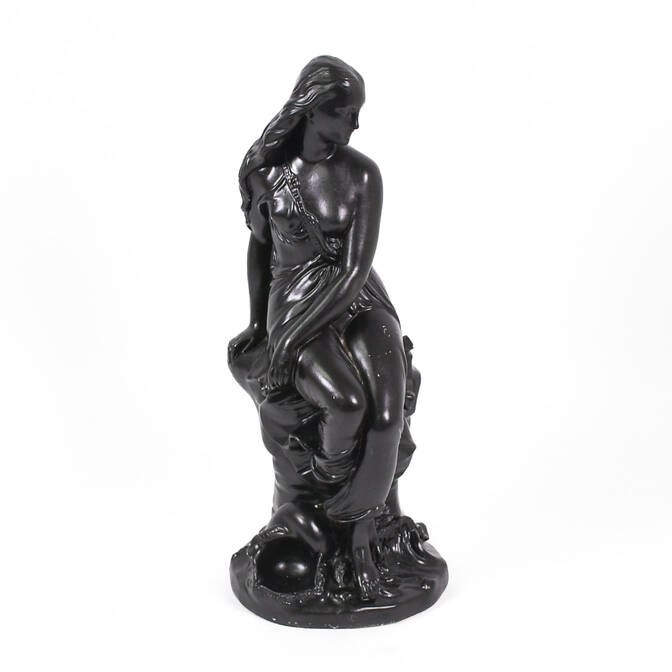 Alexander Backer Ebony Female Nude Chalkware Figure