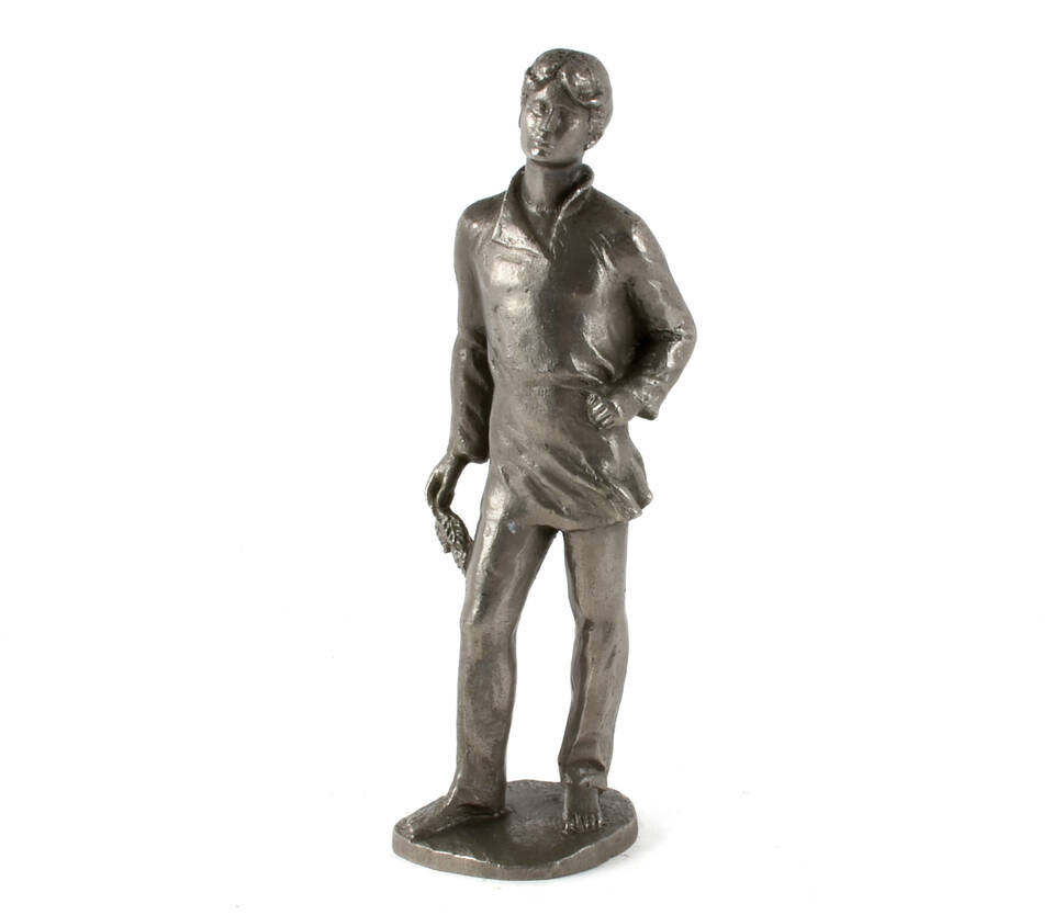 Mixed Metal Barefoot Young Man