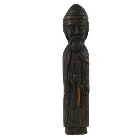 Antique Wooden Figure of Man Holding a Mace