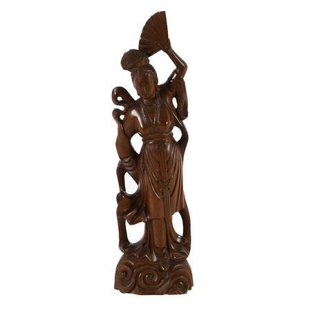 Antique Boxwood Asian Figure