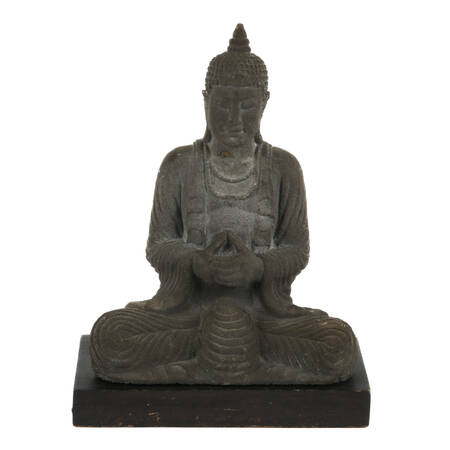 Antique Dhyana Meditation Java Stone Buddha on Base