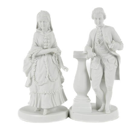 Antique Pair of Bisque Porcelain Figures