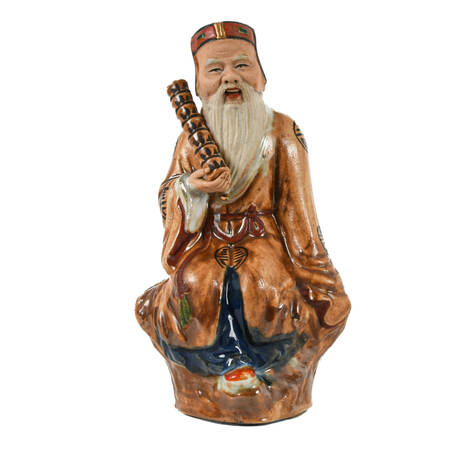 Chinoiserie Porcelain Taoist Immortal Scholar Zhang Guola