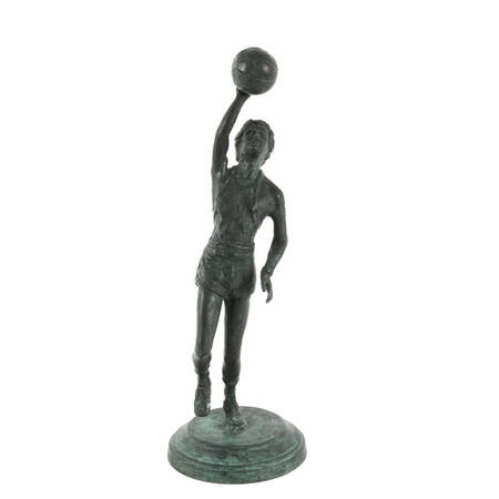 Cast Metal Figural Basketball Player