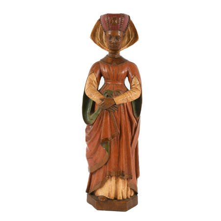 Ceramic Painted Medieval Lady Figure