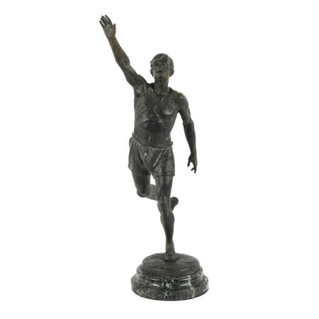 Signed Émile-Nestor Carlier Spelter Sportsman Statue