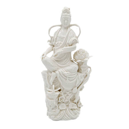 Blanc-De-Chine Quan Yin Porcelain Statue