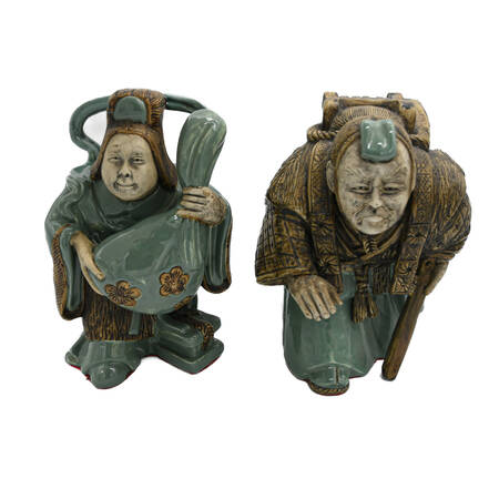 Pair of Chinese High-Glazed Statues