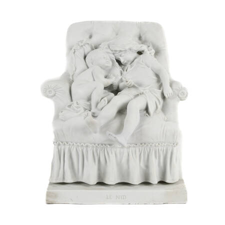 Antique Bisque Figural "Le Nid" by Aristide-Onésime Croisy
