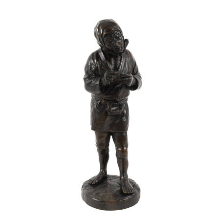 Antique Japanese Bronze Figure of a Woodcutter
