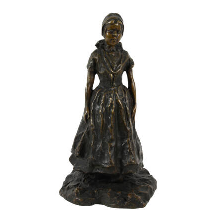 Signed Bronze Dutch Girl Sculpture
