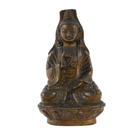 Bronze Tibetan Seated Kwan-Yin Buddha Figure