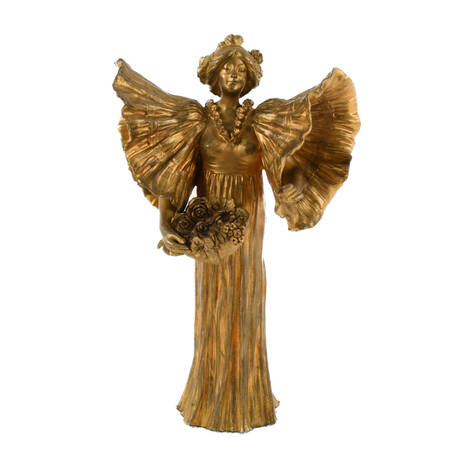 Antique Art Nouveau Ernest Wante Gilt Bronze Jugendstil Statue