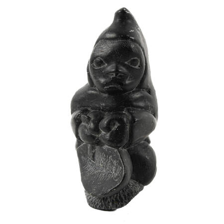 Carved Inuit Kneeling Eskimo Statue