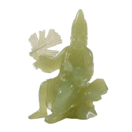Carved Jade Warrior Statue