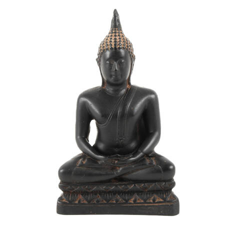 Antique Carved Stone Seated Thai Buddha