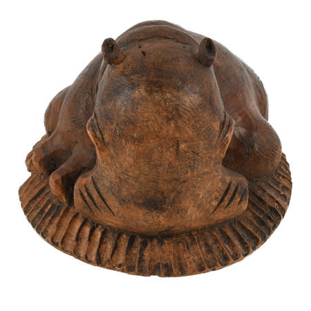 Carved Wood Baby Hippopotamus Statue