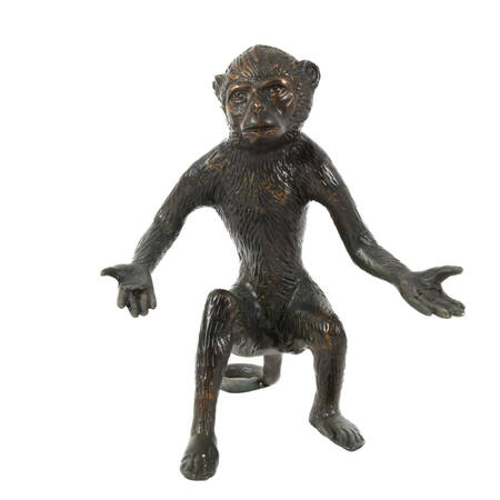 Bronze Monkey Sculpture