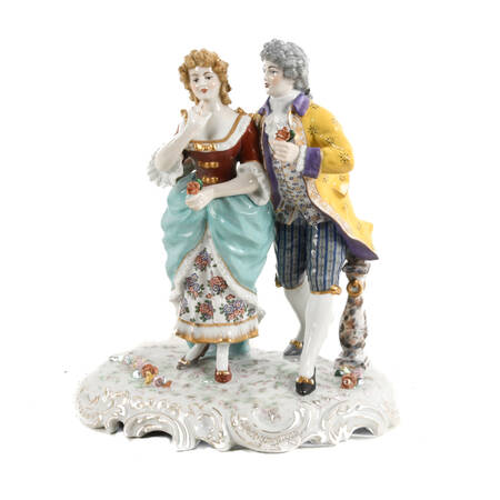 Antique Porcelain Capodimonte Couple Grouping