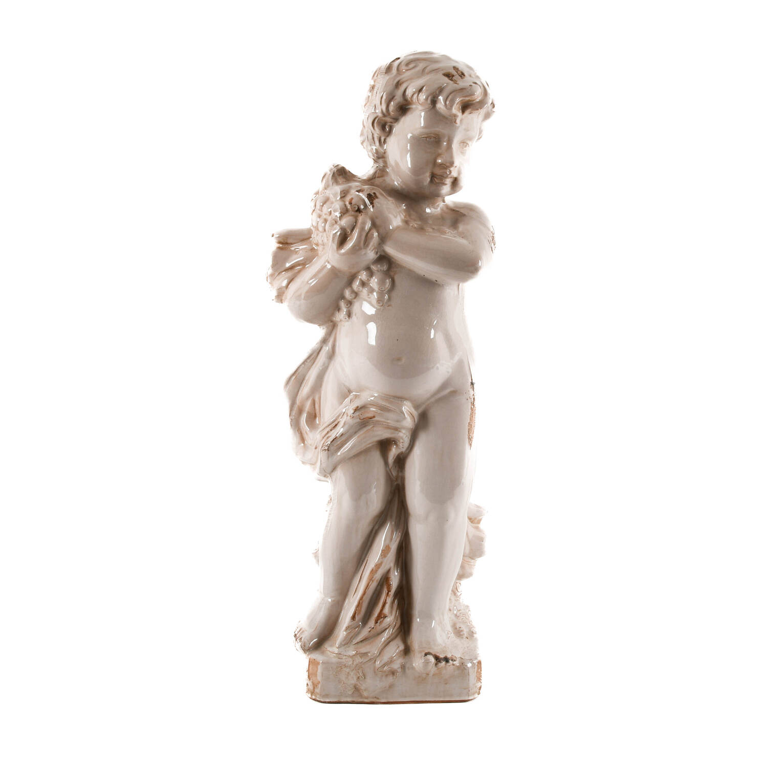 Italian Glazed Ceramic Majolica Putti