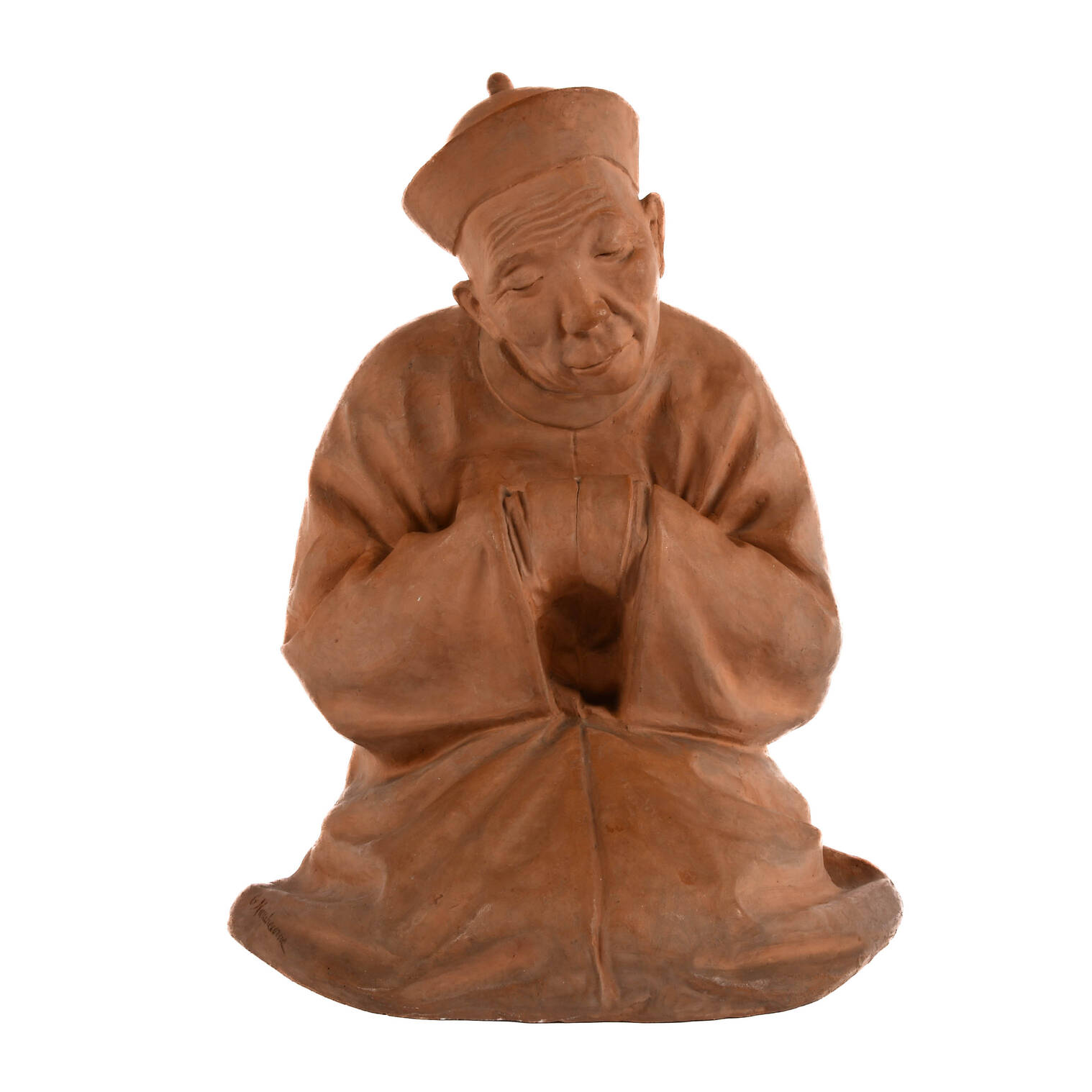 Signed Gaston Écorne Limited-Edition "Chinese Dignitary" Sculpture