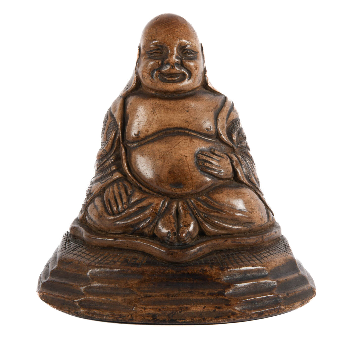 Carved Wood Seated Buddha Statue