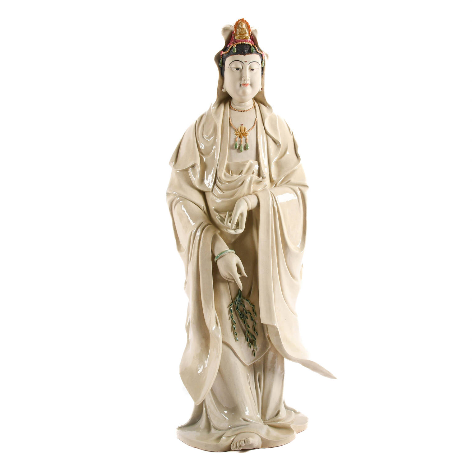 Oversized Porcelain Chinese Guan Yin Statue