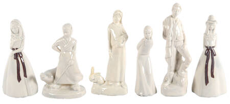 Set of Six Porcelain Figural Volk Figurines