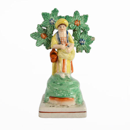 Staffordshire Pearlware Ceramic Woman Bocage Figure