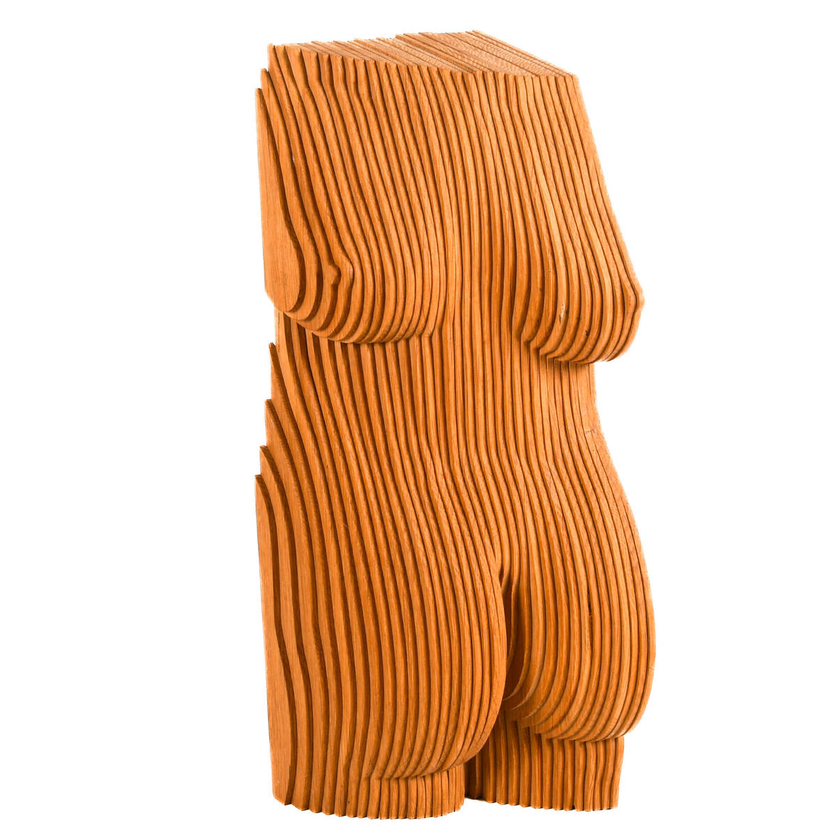 Signed Parametric Wood Torso Sculpture