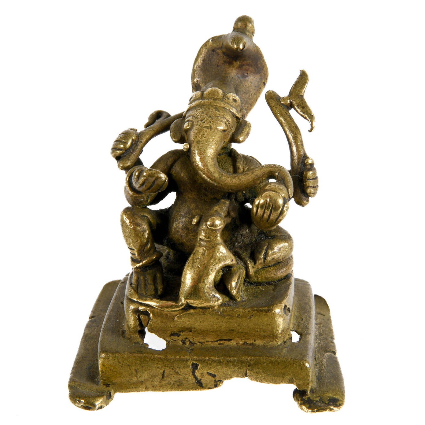 Antique Lord Ganesh Brass Pilgrimage Figure