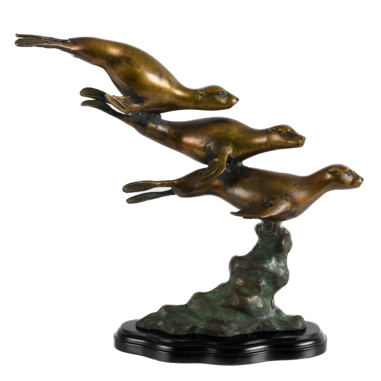 Bronze Statuette of a Pod of Seals